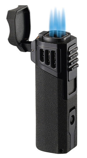 Visol Capitan Quad Flame Torch Lighter - Black Crackle