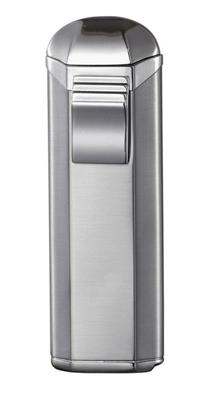 Trio Triple Torch Cigar Lighter - Satin Silver