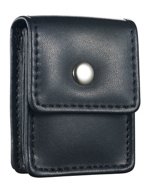 Black Leather Belted Square Lighter Pouch