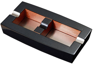 Normandy Carbon Fiber Elongated Wood Cigar Ashtray