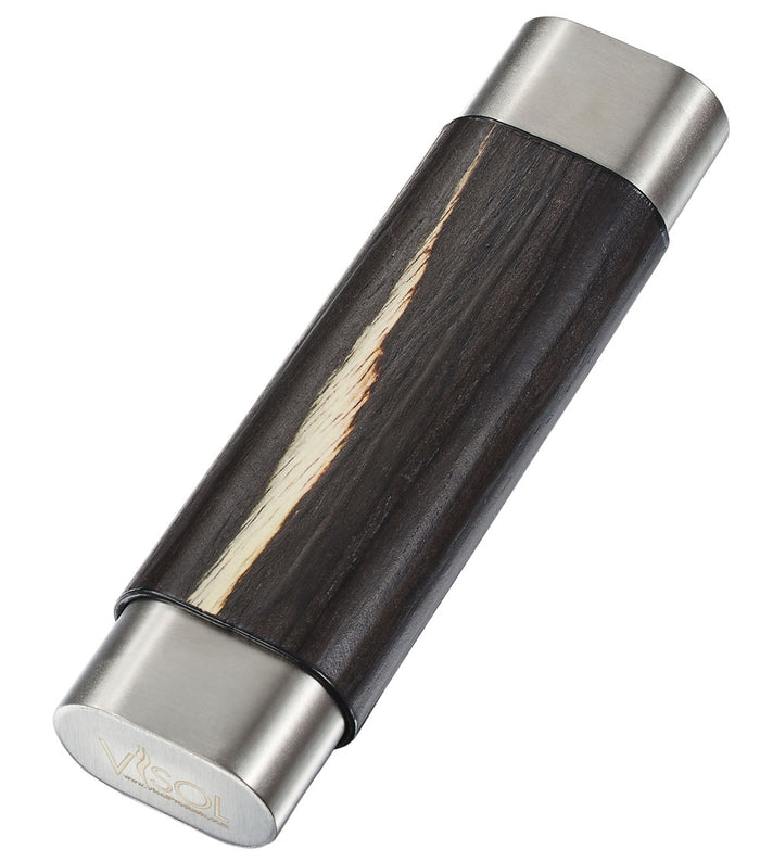 Ryland Dark Exotic Wood & Stainless Steel Cigar Case