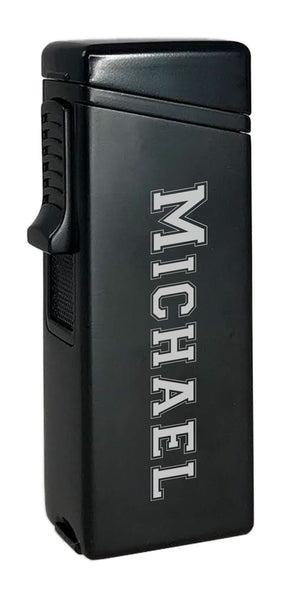 Visol Ridge Black Single Flame Torch Lighter with Cigar Rest