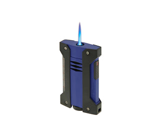 S.T. Dupont Defi Extreme Matte Black and Ocean Blue Single Torch Lighter