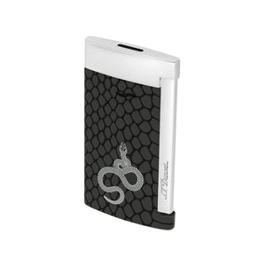 S.T. Dupont Slim 7 Snake Black and Palladium Flat Flame Lighter