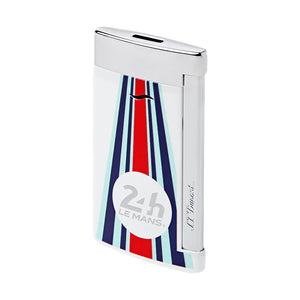 S.T. Dupont Slim 7 Le Mans Blue and Chrome Flat Flame Lighter