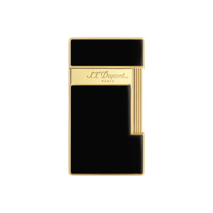 S. T. Dupont Slimmy Black Lacquer and Gold Lighter