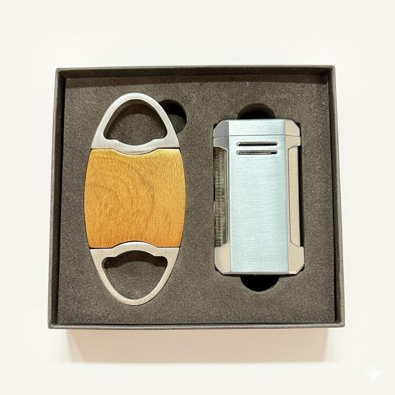 Visol Gift Set - Perfecto Wood Double Guillotine Cutter & Vinson