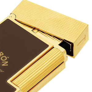 S. T. Dupont Padron Luxury Brown and Gold Lacquer Ligne 2 Lighter