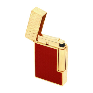 S.T. Dupont Line 2 Guilloche Dragon Scales Burgundy and Gold Lighter