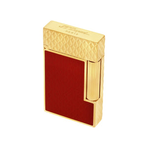 S.T. Dupont Line 2 Guilloche Dragon Scales Burgundy and Gold Lighter