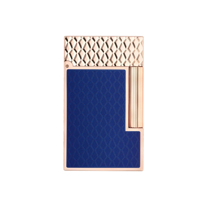 S.T. Dupont Line 2 Guilloche Dragon Scales Blue and Rose Gold Lighter