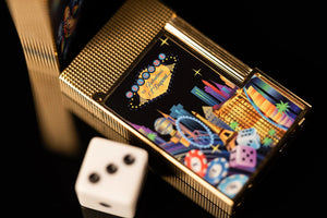 S.T. Dupont Line 2 High Roller Casino with Yellow Gold Flint Lighter