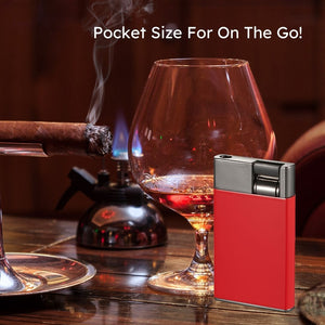 Visol Cougar Single Flame Cigar Lighter - Red and Gunmetal