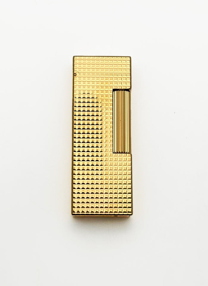 Dunhill Rollagas Hobnail Gold Plate Lighter