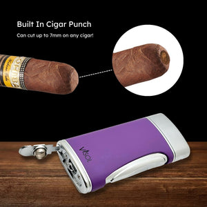 Visol DuoMatt Purple Double Flame Cigar Lighter