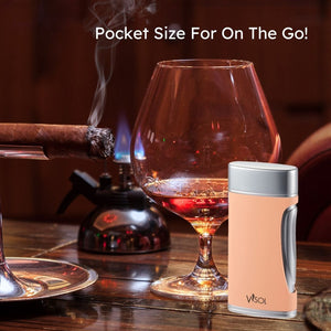 Visol DuoMatt Salmon Double Flame Cigar Lighter