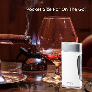 Visol DuoMatt White Double Flame Cigar Lighter