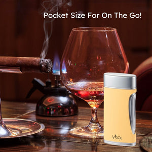 Visol DuoMatt Yellow Double Flame Cigar Lighter