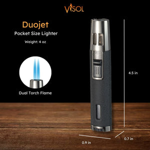 DuoJet Double Torch Pen Cigar Lighter - Black