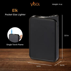 Visol Elk Single Flame Cigar Lighter - Black