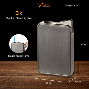 Visol Elk Single Flame Cigar Lighter - Gunmetal