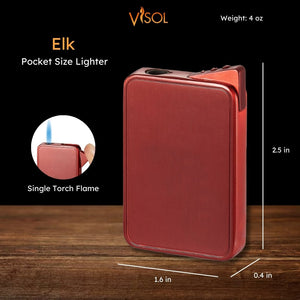 Visol Elk Single Flame Cigar Lighter - Red