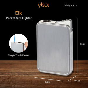 Visol Elk Single Flame Cigar Lighter - Silver