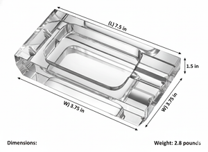 Dalis Crystal Desktop Cigar Ashtray