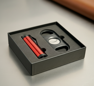 Custom Cigar Gift Set – Personalized Engraved Cutter & Triple Torch Lighter – Premium Cigar Accessories for Corporate, Holiday, and Groomsmen Gifts (Black,Red,Blue,Yellow,Gunmetal))