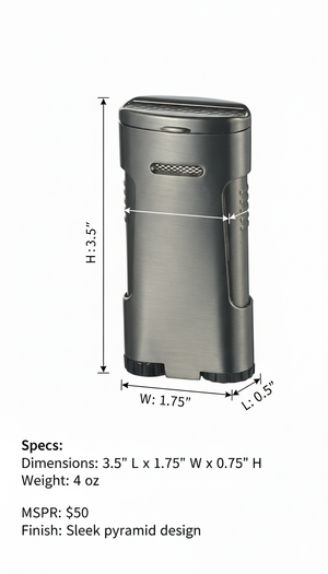 Visol Blaze Triple Flame Pyramid Cigar Lighter