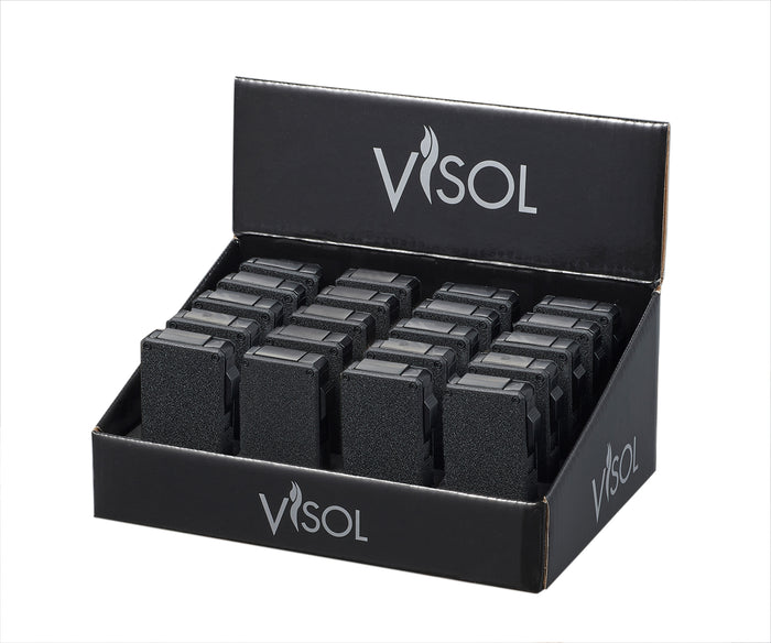 Visol Glacier Black Retail Prepack - 20 Cigar Lighters