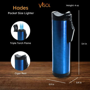 Custom Cigar Gift Set – Personalized Engraved Cutter & Triple Torch Lighter – Premium Cigar Accessories for Corporate, Holiday, and Groomsmen Gifts (Black,Red,Blue,Yellow,Gunmetal))