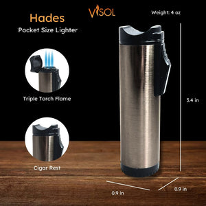 Hades Triple Torch Cigar Lighter - Gunmetal