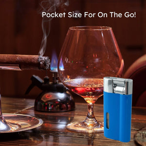 Visol Iguana Single Torch Flame Lighter - Blue