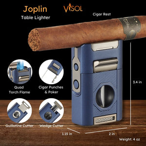 Visol Joplin Quad Torch Flame Lighter - Blue