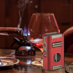 Visol Joplin Quad Torch Flame Lighter - Red