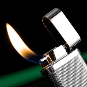 IM Corona Laurel Black Matte & Chrome Pipe Lighter