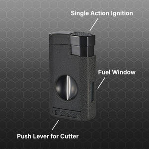 Visol Kamet V Cutter Black Triple Torch Cigar Lighter