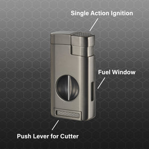 Visol Kamet V Cutter Gunmetal Triple Torch Cigar Lighter