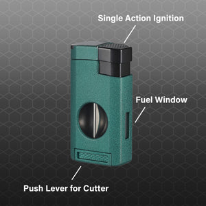 Visol Kamet V Cutter Green Triple Torch Cigar Lighter