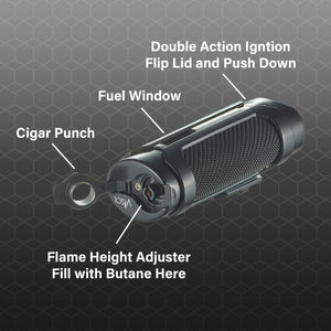 Visol Marlin Triple Flame Torch Lighter - Black