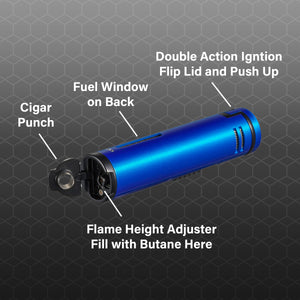 Visol Cobra Triple Flame Cigar Lighter - Blue