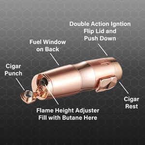 Visol Epic Triple Flame Rose Gold Cigar Lighter