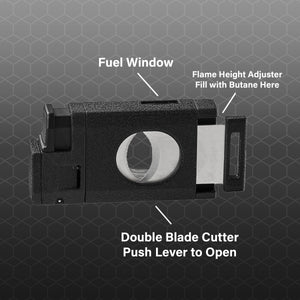 Visol LighCut Black Triple Torch Flame Lighter and Cigar Cutter