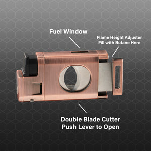 Visol LighCut Bronze Triple Torch Flame Lighter and Cigar Cutter