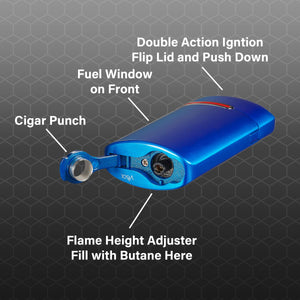 Visol Panda Triple Flame Cigar Lighter - Blue