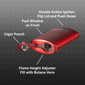 Visol Panda Triple Flame Cigar Lighter - Red