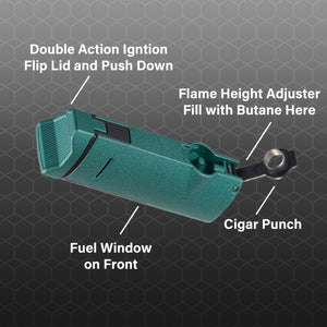 Visol Colonel Triple Flame Torch Lighter - Green