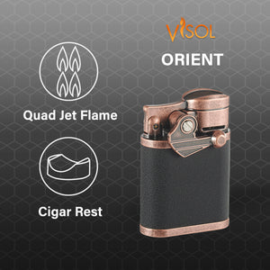 Visol Orient Copper Quad Flame Table Lighter