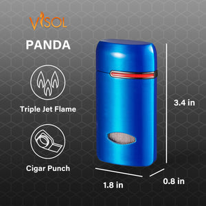 Visol Panda Triple Flame Cigar Lighter - Blue